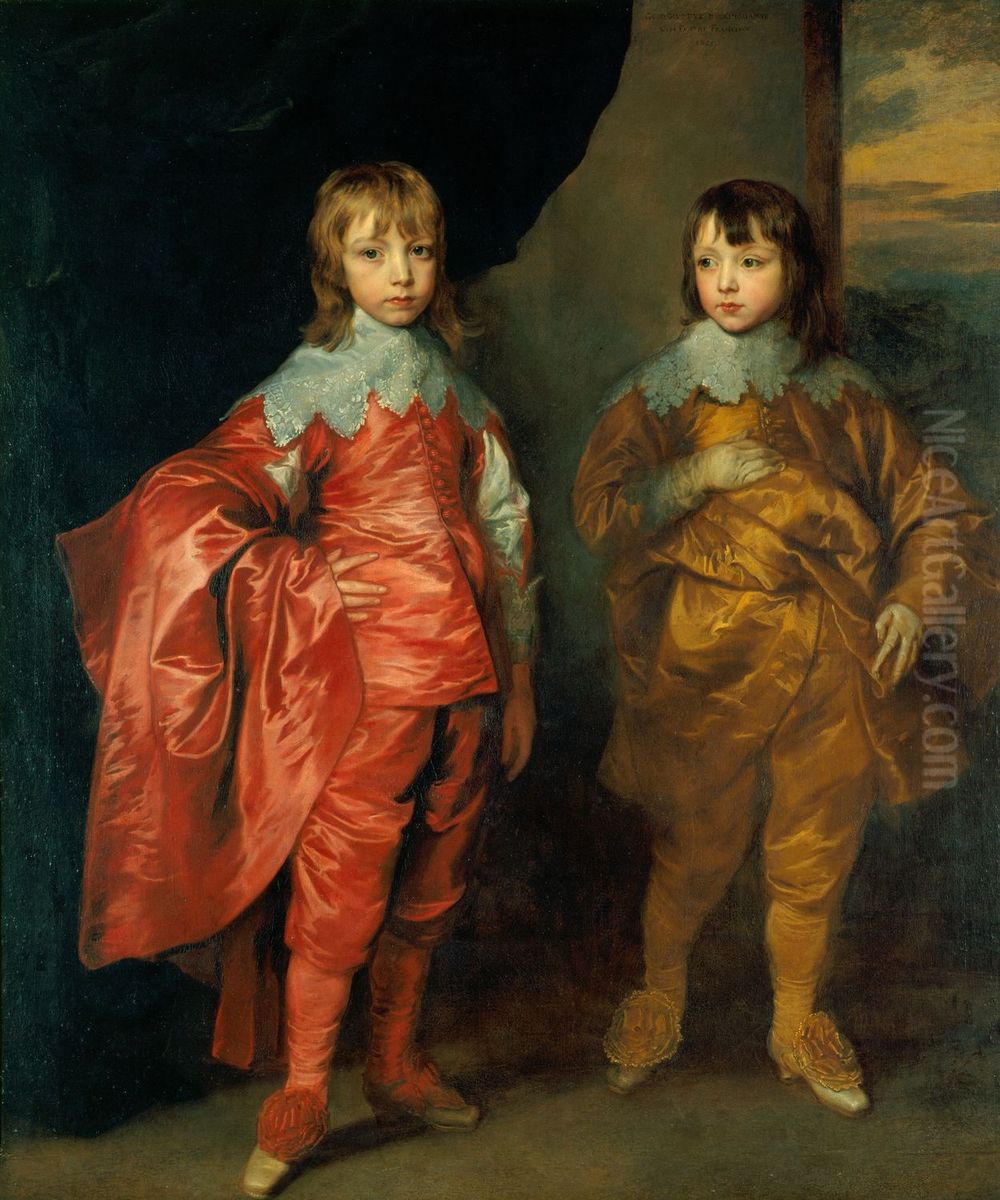 George Villiers, 2nd Duke of Buckingham (1628-87), and Lord Francis Villiers (1629-48) Oil Painting by Sir Anthony Van Dyck