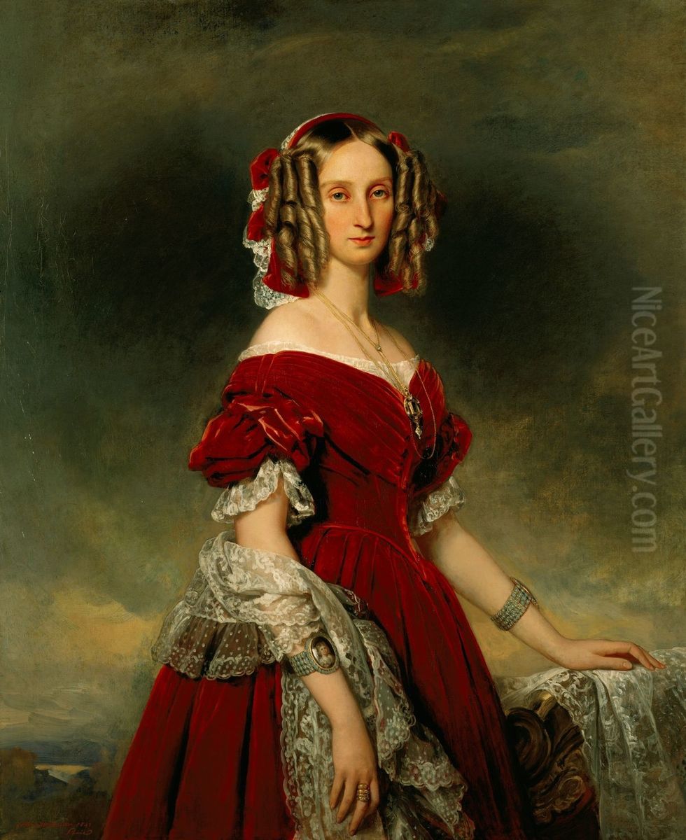 Louise, Queen of the Belgians (1812-50) Oil Painting by Franz Xavier Winterhalter
