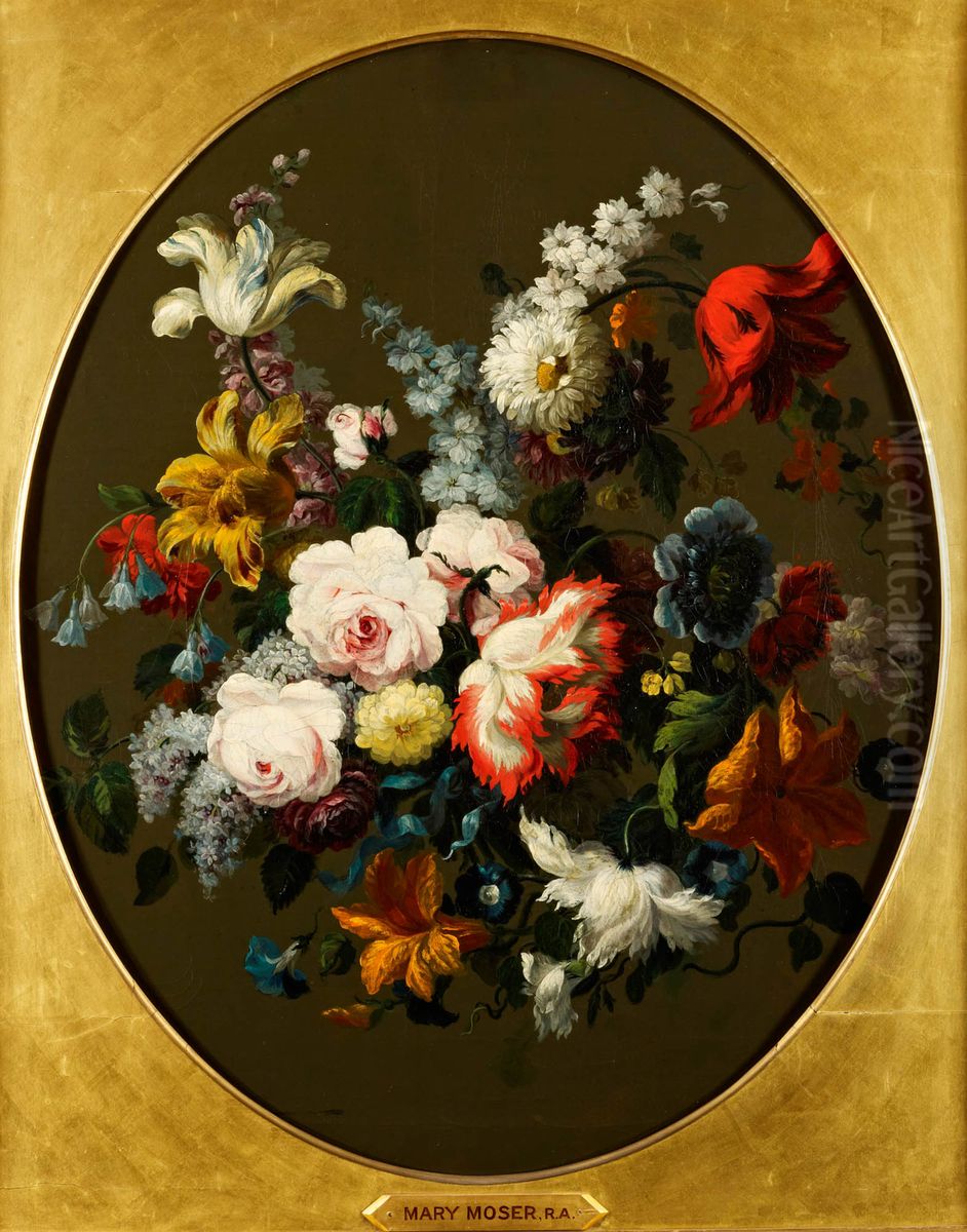 A Bunch of Flowers Oil Painting by Mary Moser