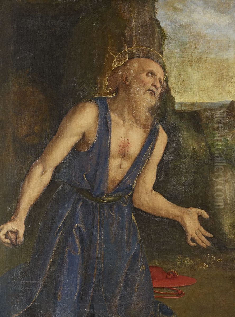 Saint Jerome in Penitence Oil Painting by Pietro Vannucci Perugino