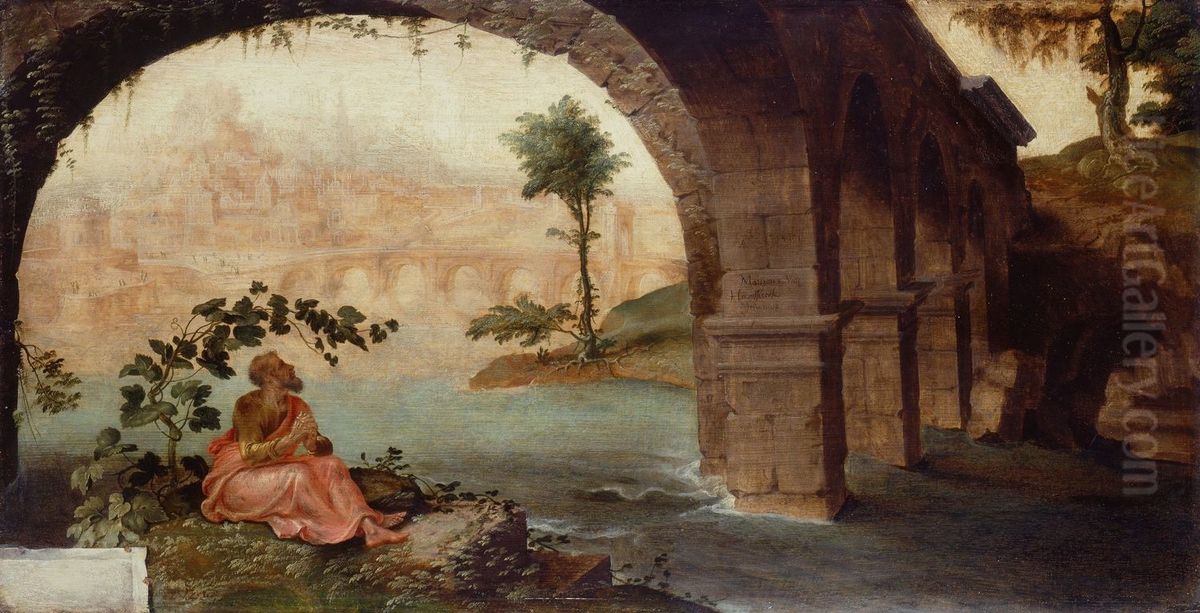 Jonah Under His Gourd Oil Painting by Maarten Van Heemskerck