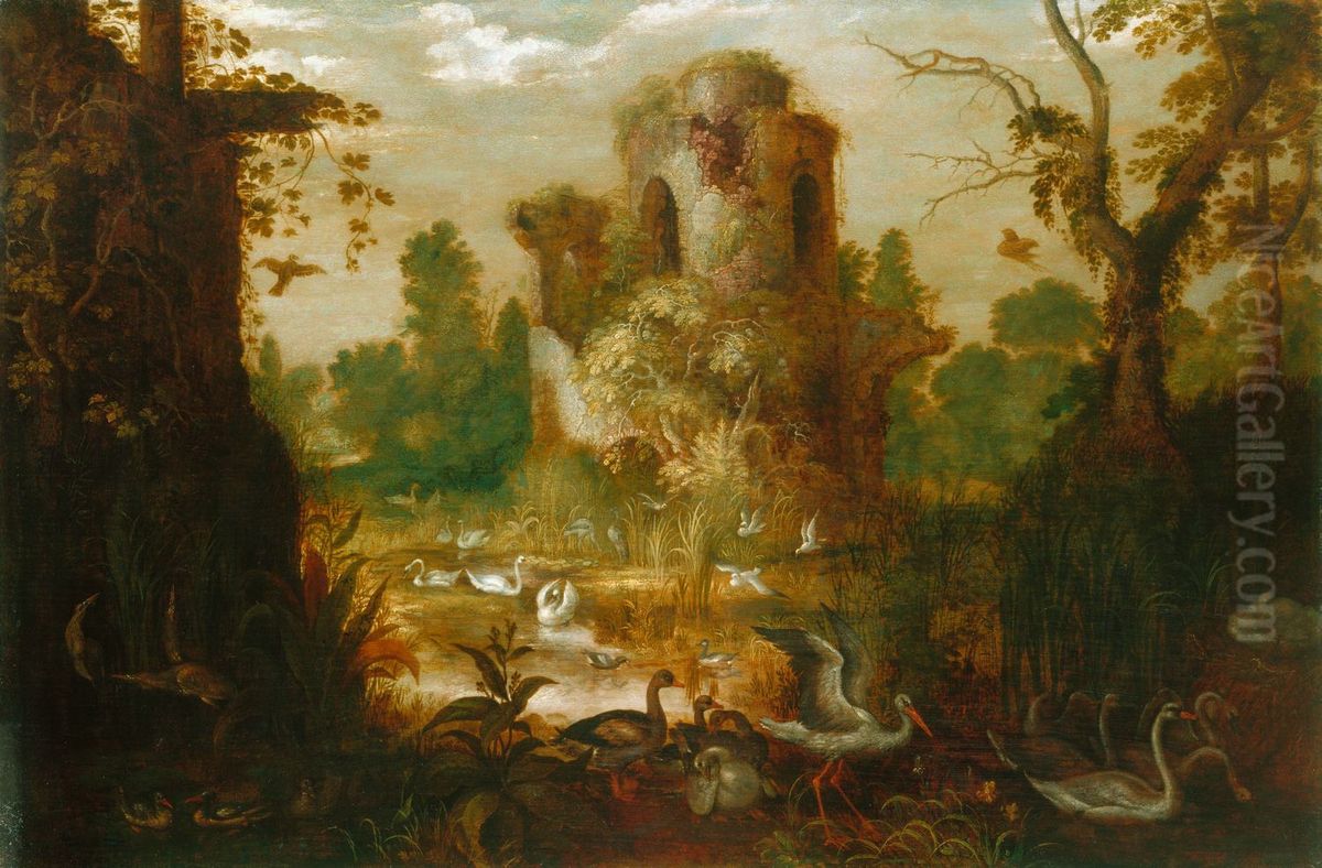 A Landscape with Birds Oil Painting by Roelant Savery