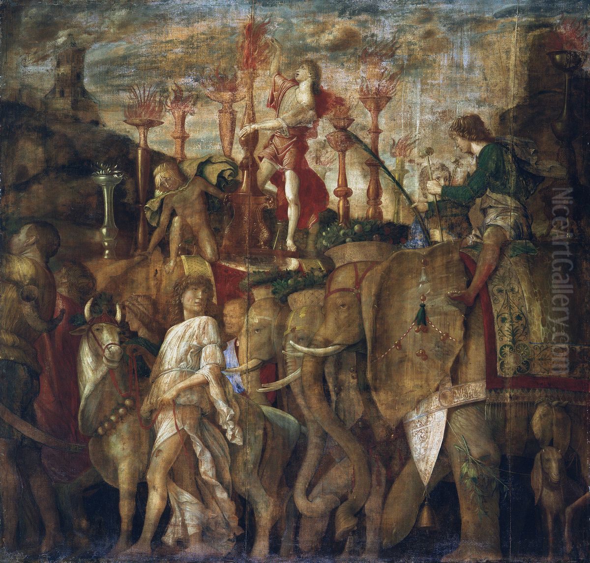 5. The Elephants Oil Painting by Andrea Mantegna
