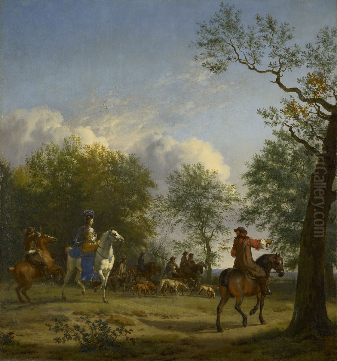 A Hawking Party Setting Out Oil Painting by Adriaen Van De Velde