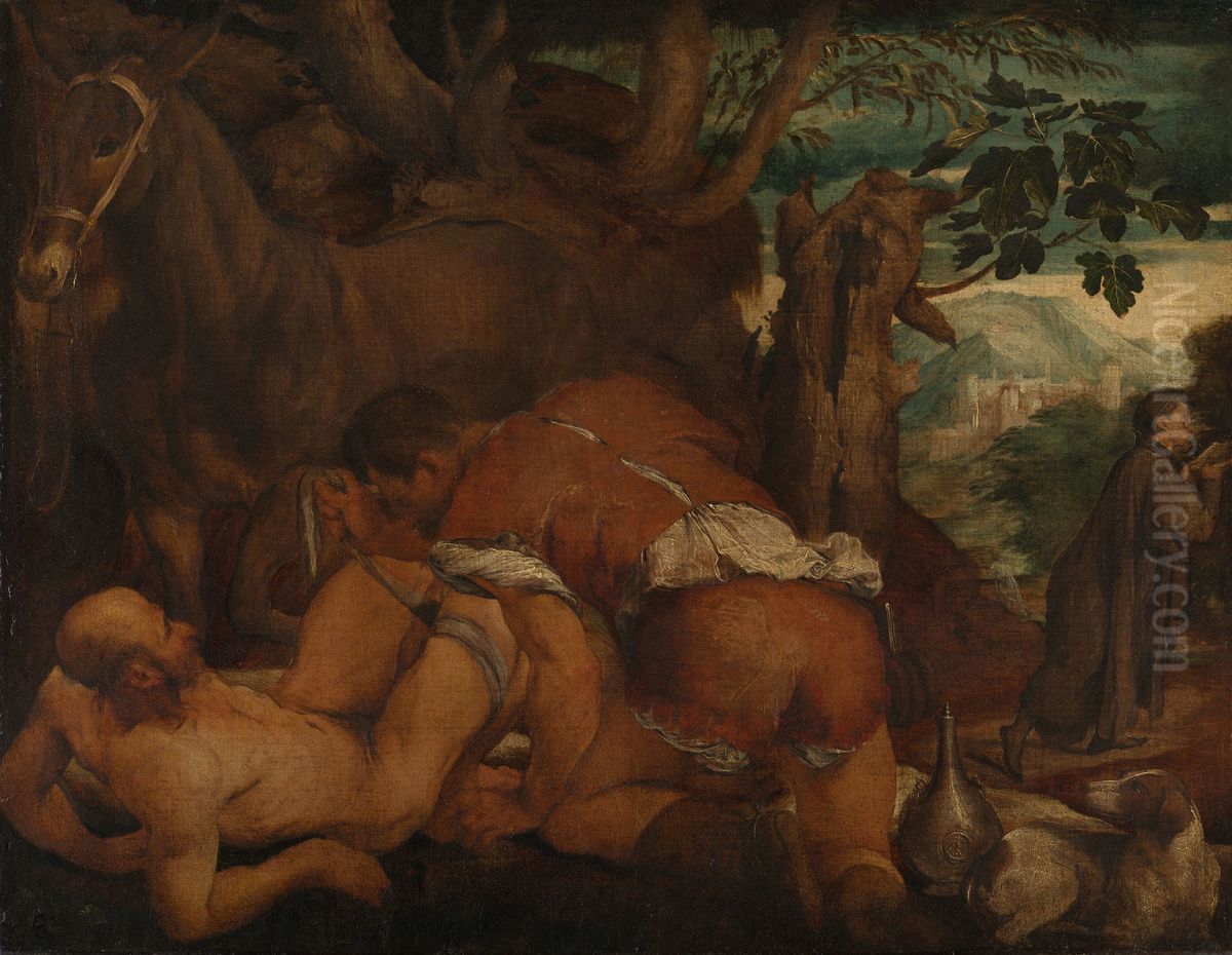 The Good Samaritan Oil Painting by Jacopo Bassano