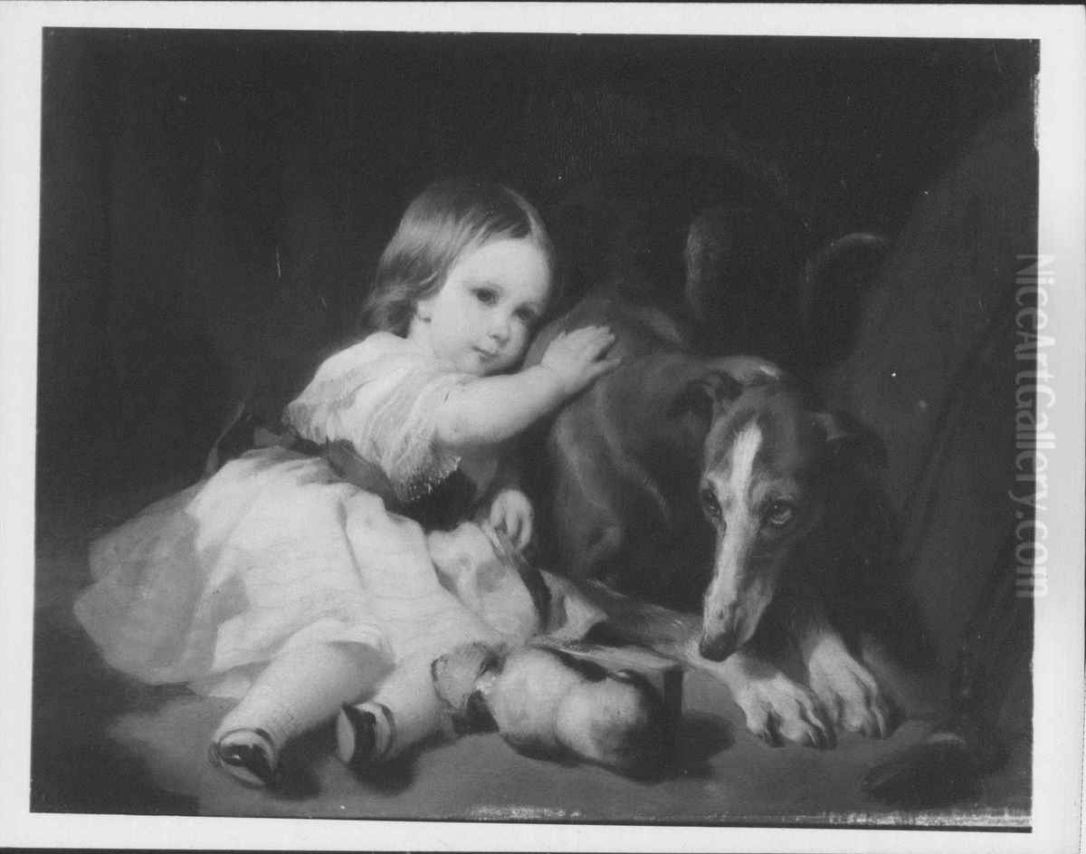 Princess Alice and Eos Oil Painting by Sir Edwin Henry Landseer