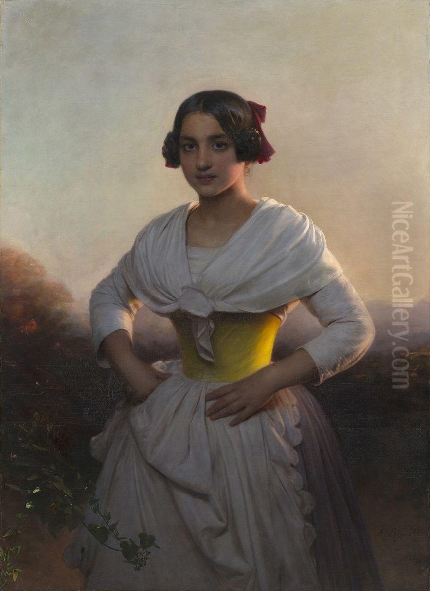 Marianna Verettoni Oil Painting by August Riedel