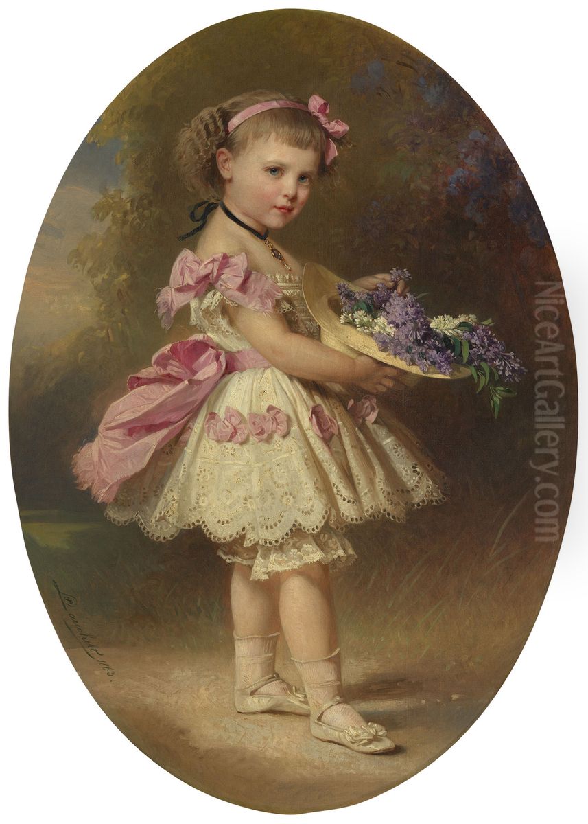 Princess Charlotte of Prussia (1860-1919) when a child Oil Painting by Richard Lauchert