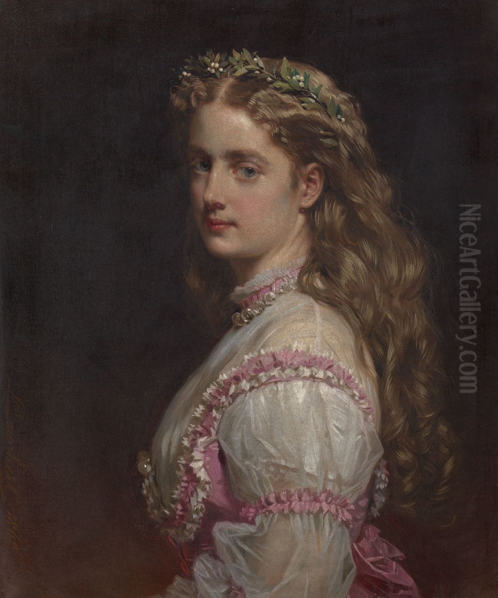 Marie von Flemming, Baroness Von Ploetz (1843-1925) Oil Painting by Richard Lauchert