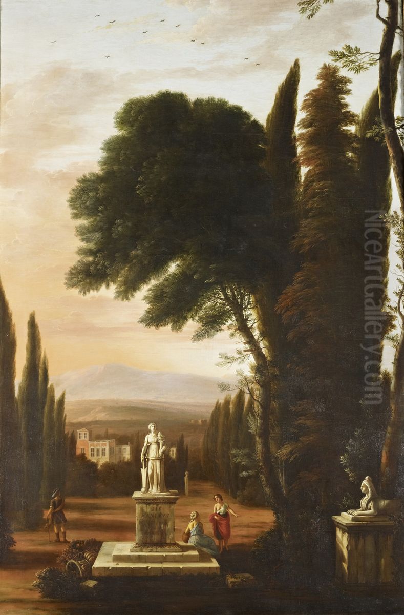 A Classical Landscape Oil Painting by Hendrick Danckerts