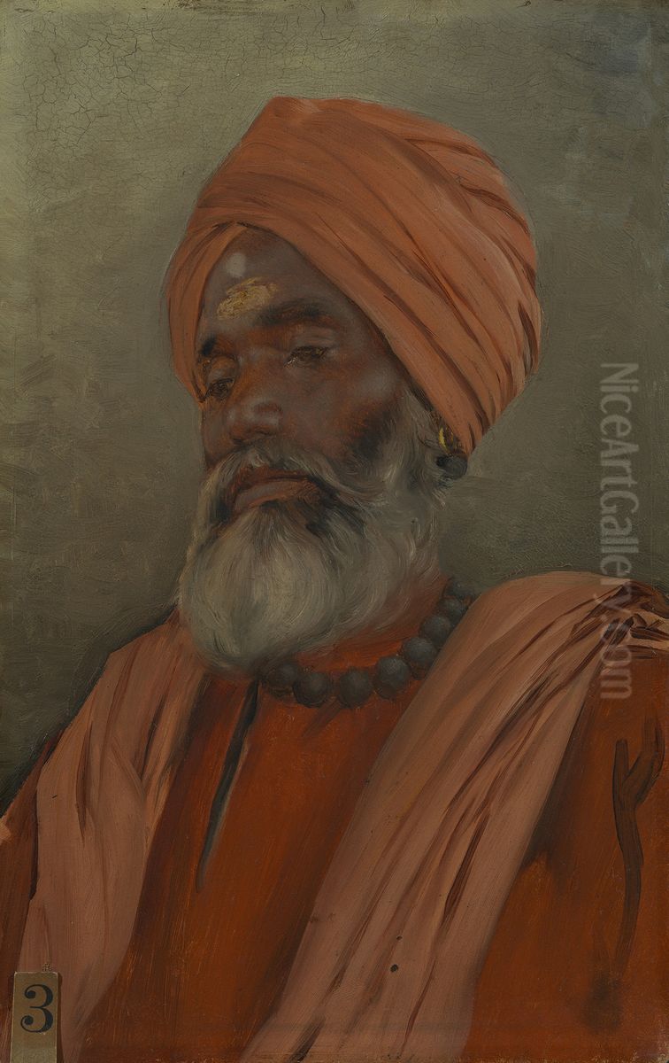 Babu Shivanand Puri Oil Painting by Rudolf Swoboda