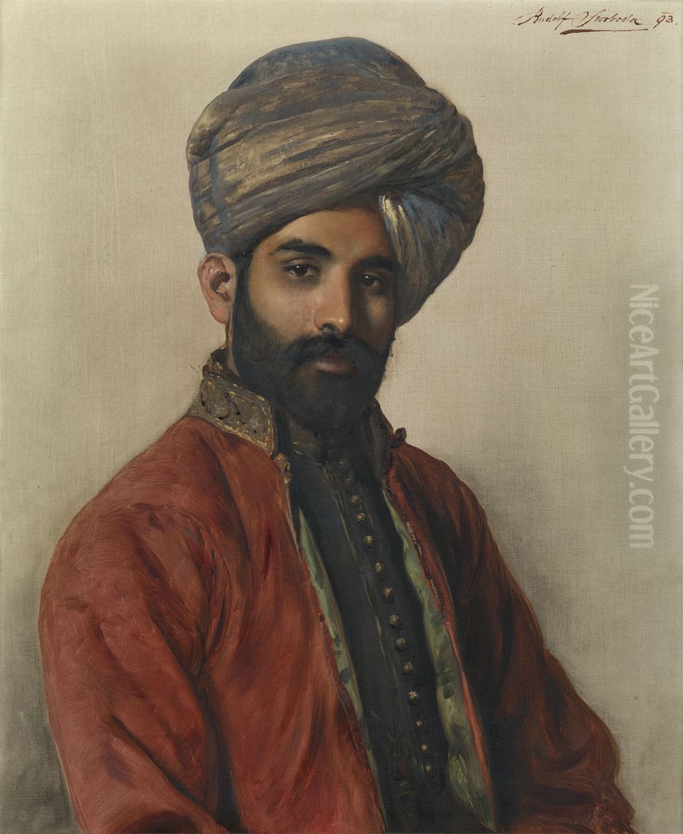 Maulvie Raffindin Ahmad Oil Painting by Rudolf Swoboda