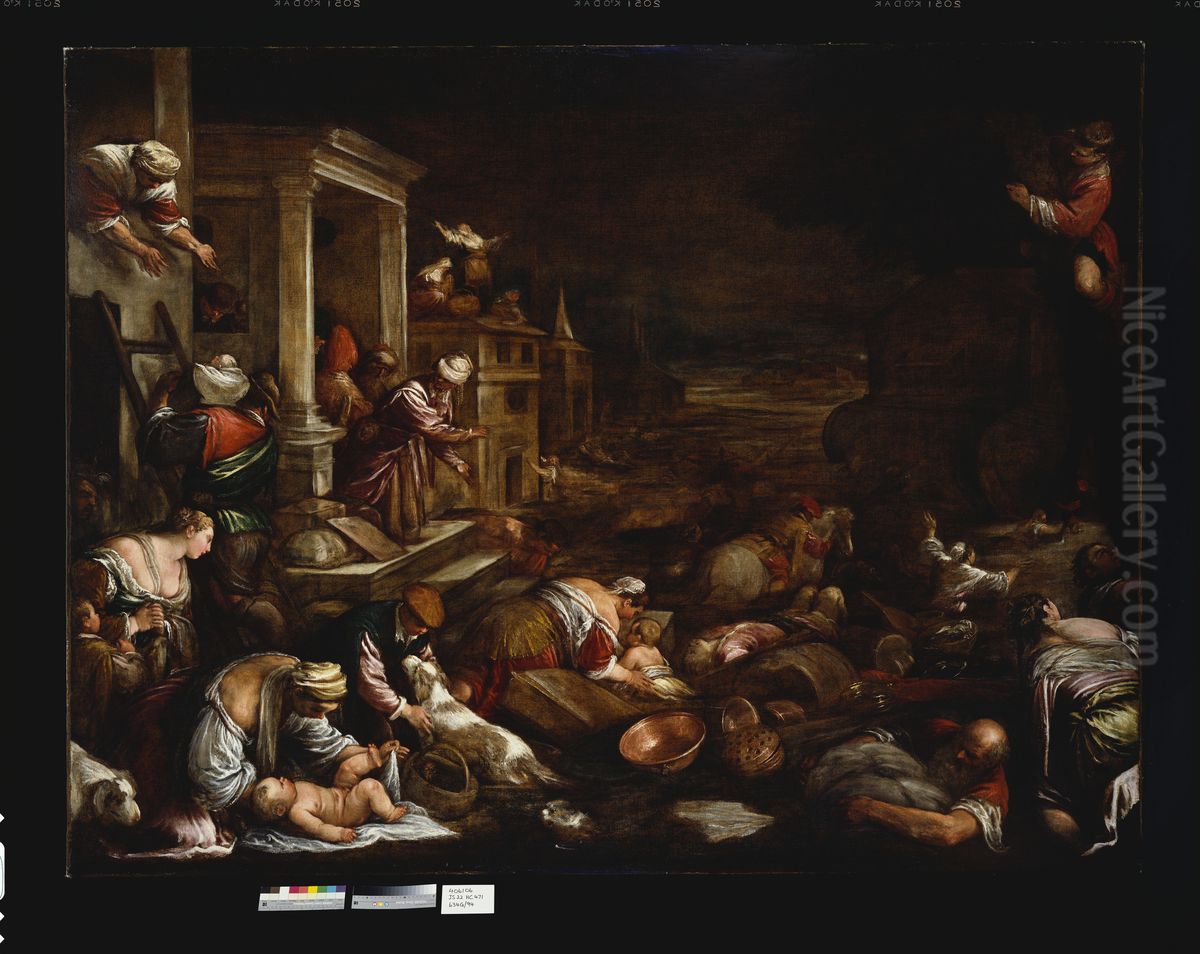 The Flood Oil Painting by Jacopo Bassano
