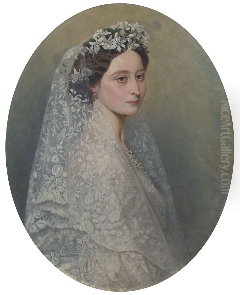 Princess Alice, Grand Duchess Louis of Hesse (1843-1878) Oil Painting by Georg Koberwein