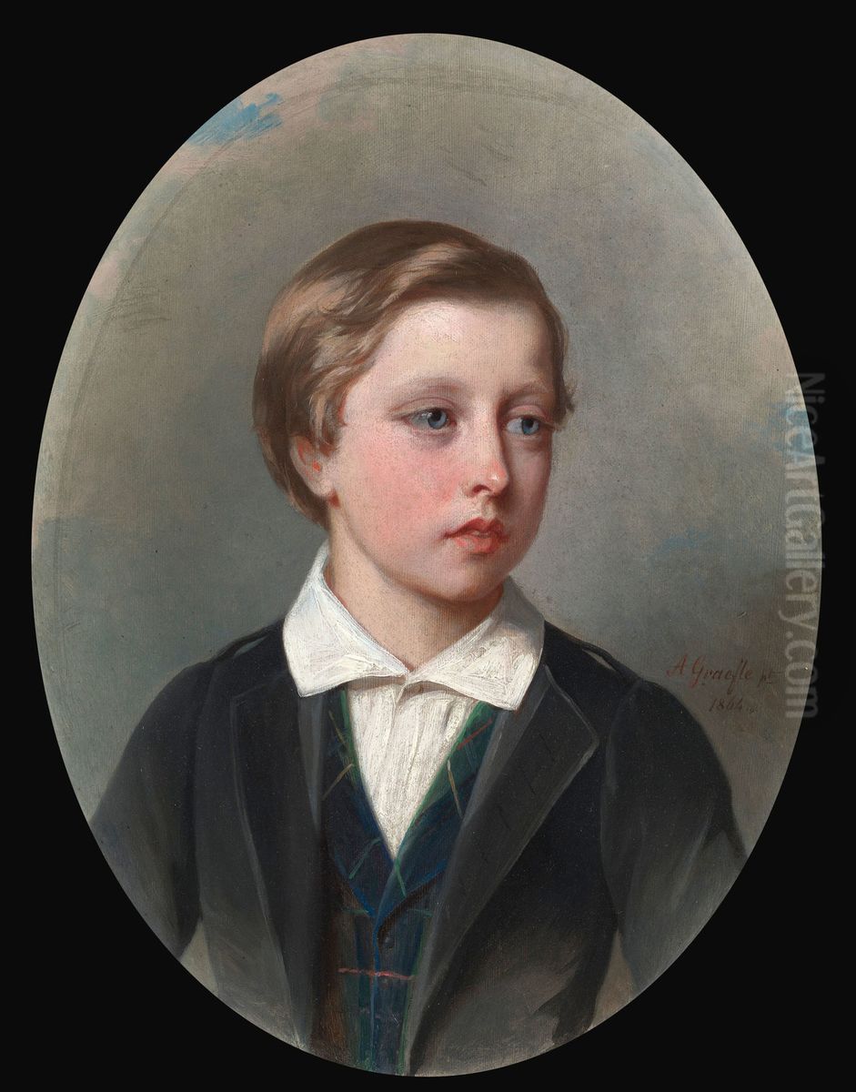 Prince Leopold, later Duke of Albany (1853-1884) Oil Painting by Albert Grafle