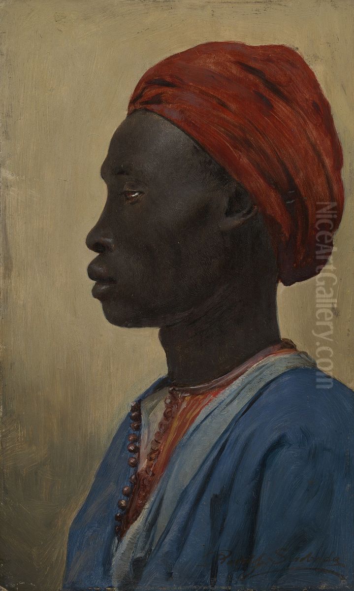 A Sudanese Oil Painting by Rudolf Swoboda