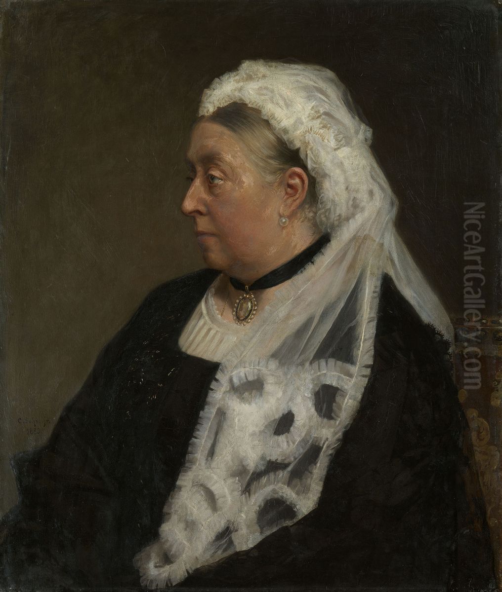 Queen Victoria (1819-1901) Oil Painting by Carl Rudolph Sohn
