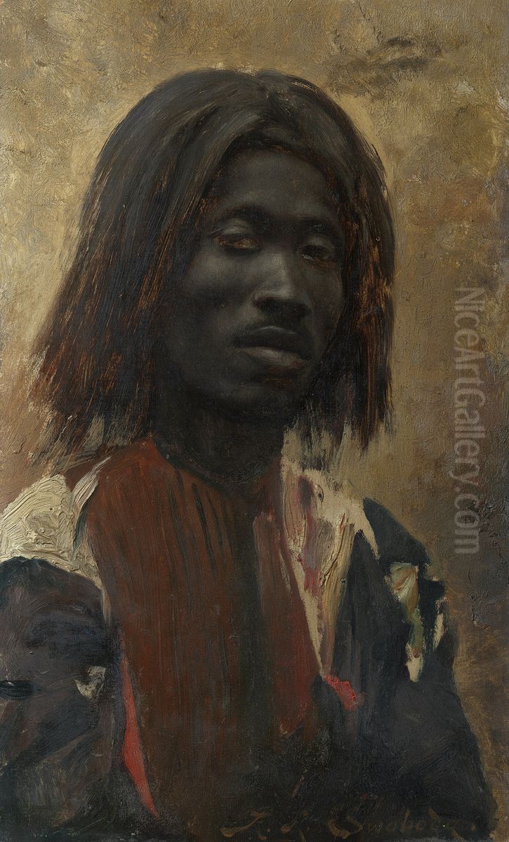 An Unidentified Man Oil Painting by Rudolf Swoboda