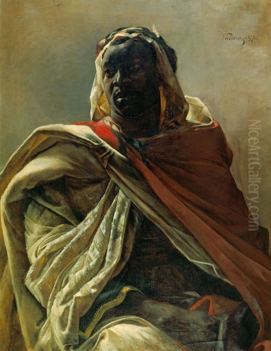 A Nubian Oil Painting by Victoria, Princess Royal