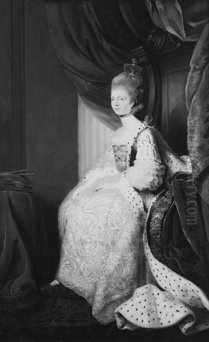 Queen Charlotte (1744-1818) Oil Painting by Of Sir Joshua Reynolds