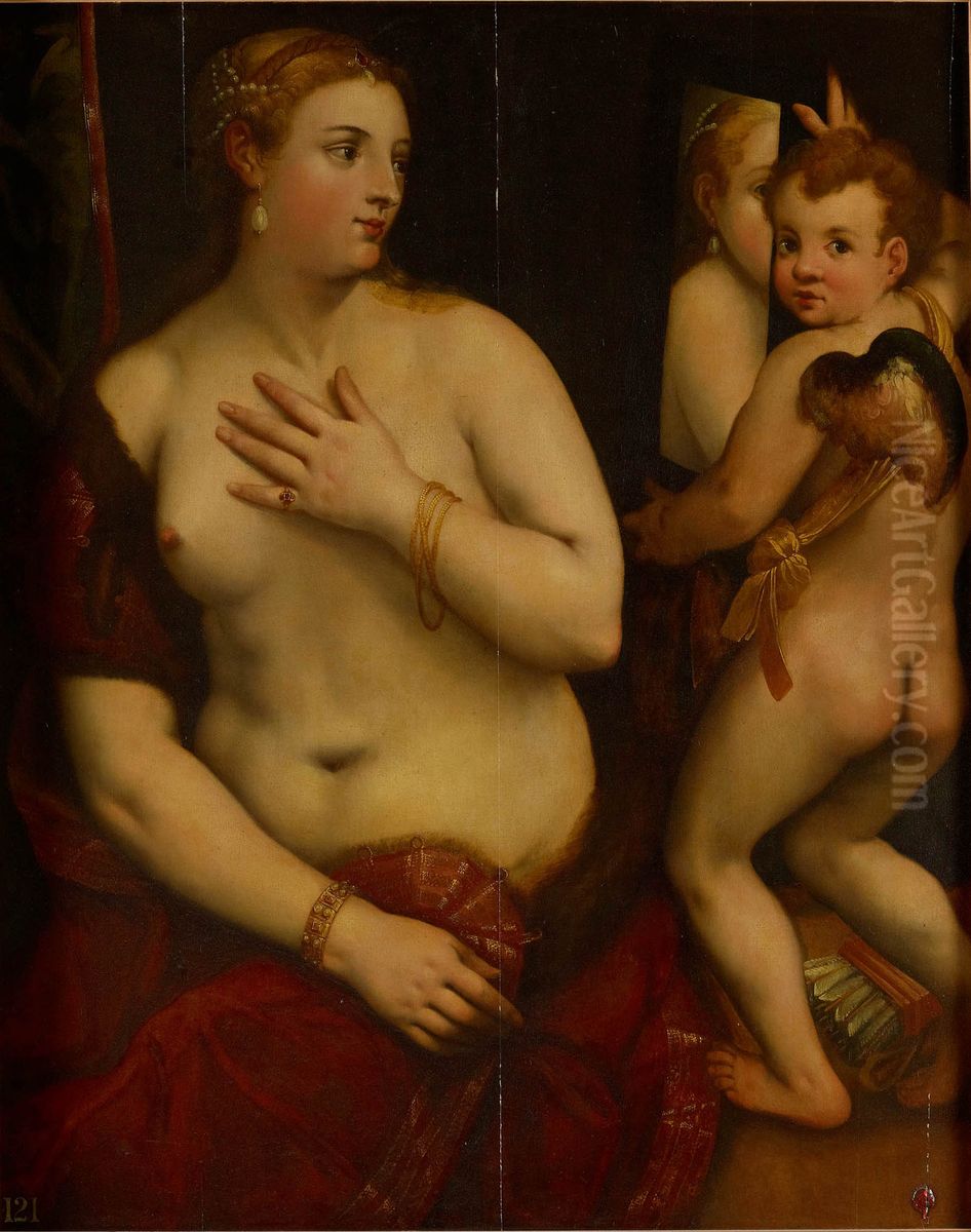 Venus with a Mirror Oil Painting by Titian