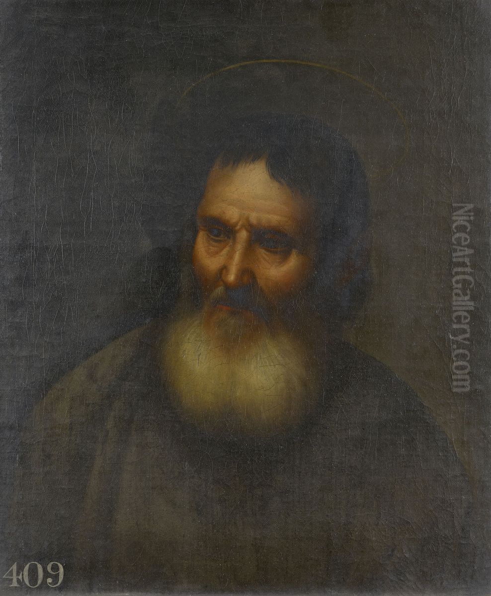 Head of a Male Saint Oil Painting by Gerrit Dou