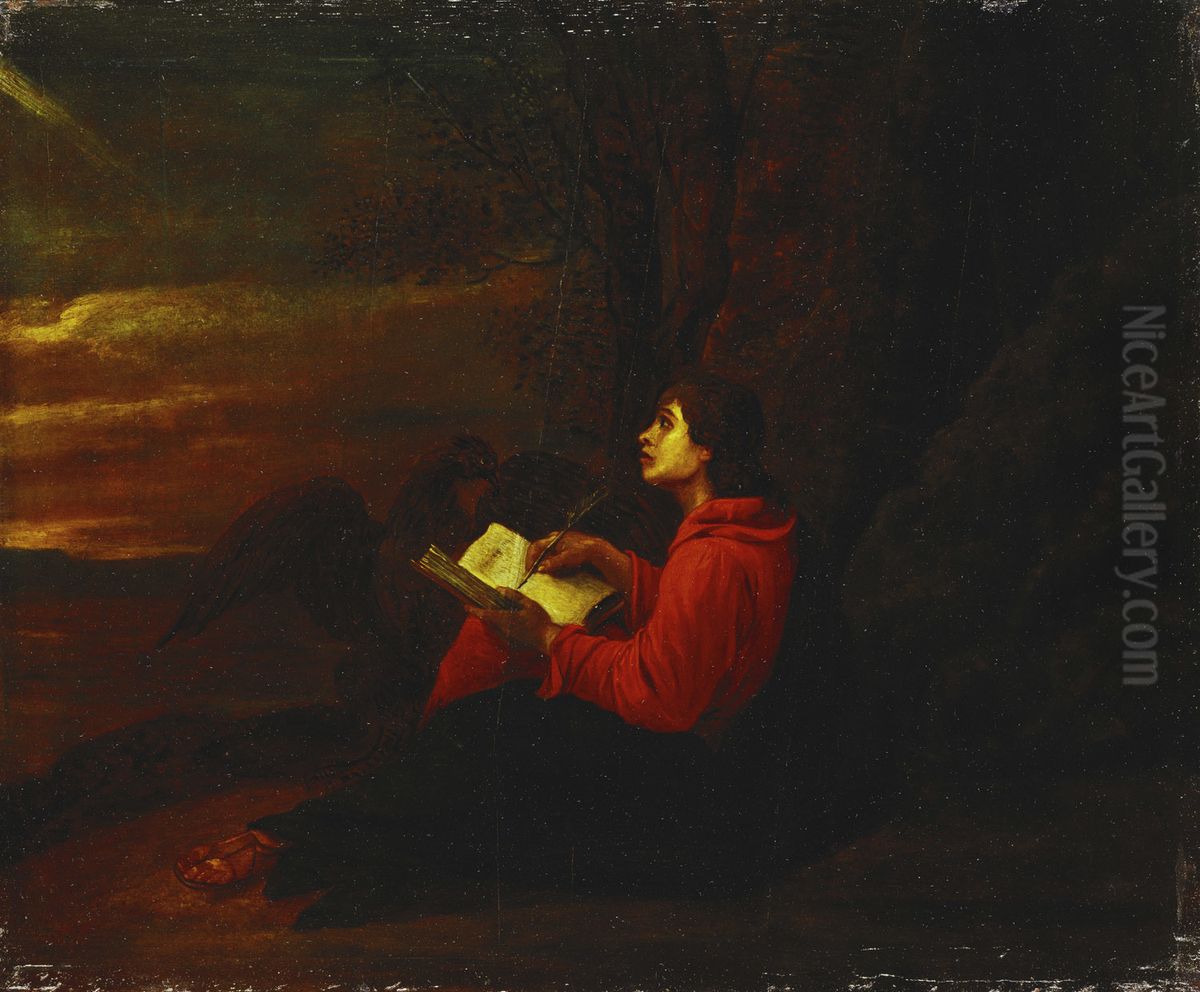 St John Writing in the Book of Revelation Oil Painting by David Teniers the Younger