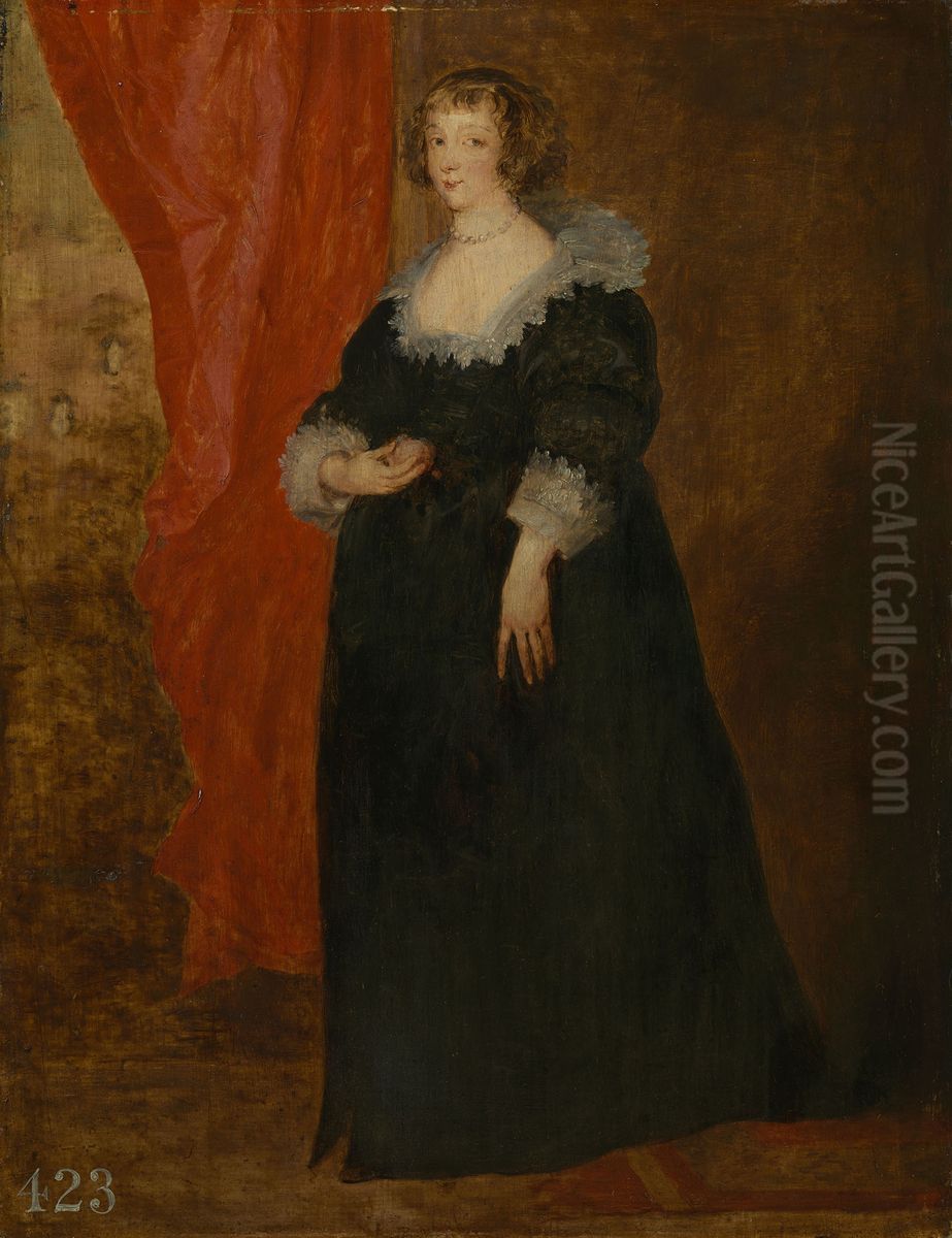 Margaret of Lorraine, Duchess of Orleans (1615-1672) Oil Painting by Sir Anthony Van Dyck