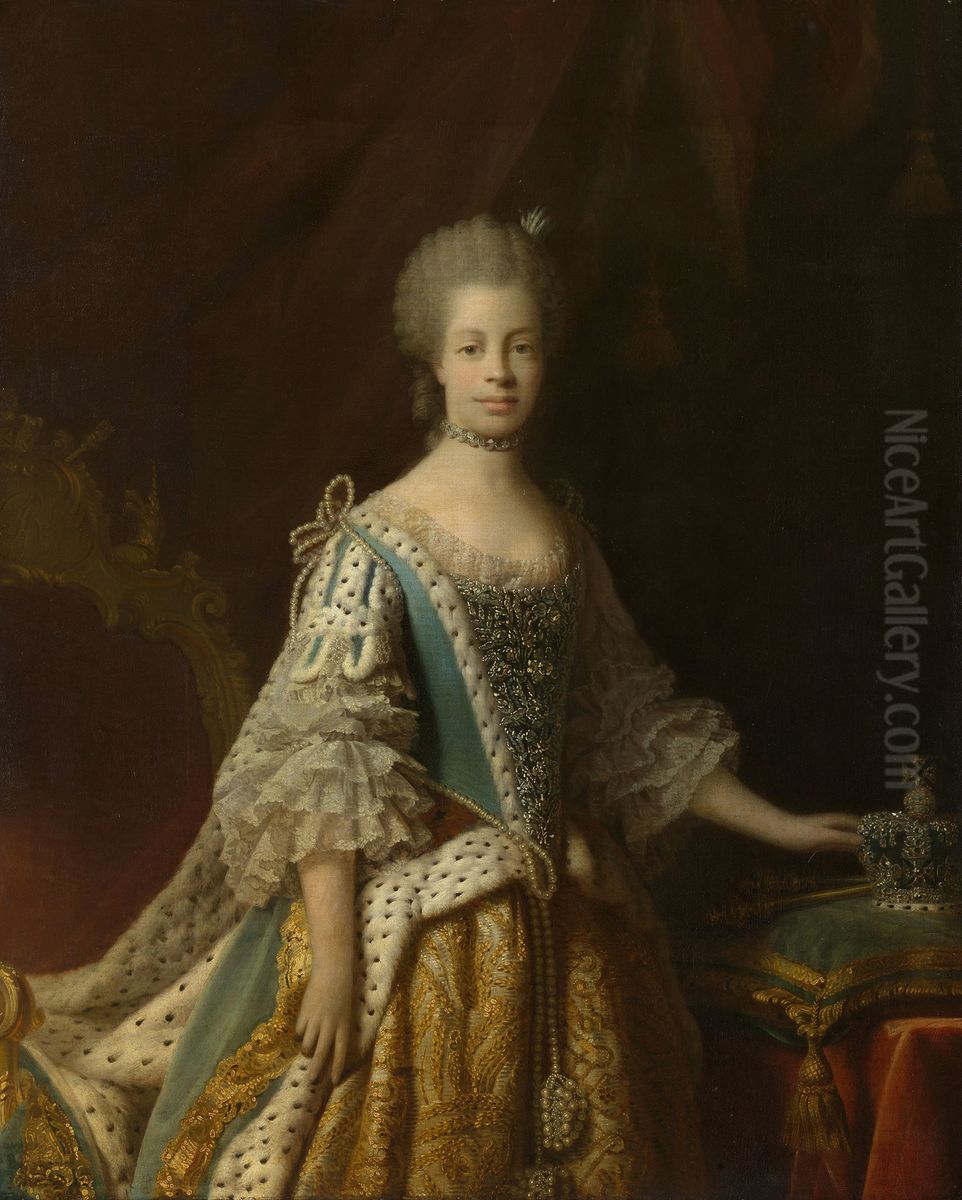 Queen Charlotte (1744-1818) Oil Painting by Allan Ramsay