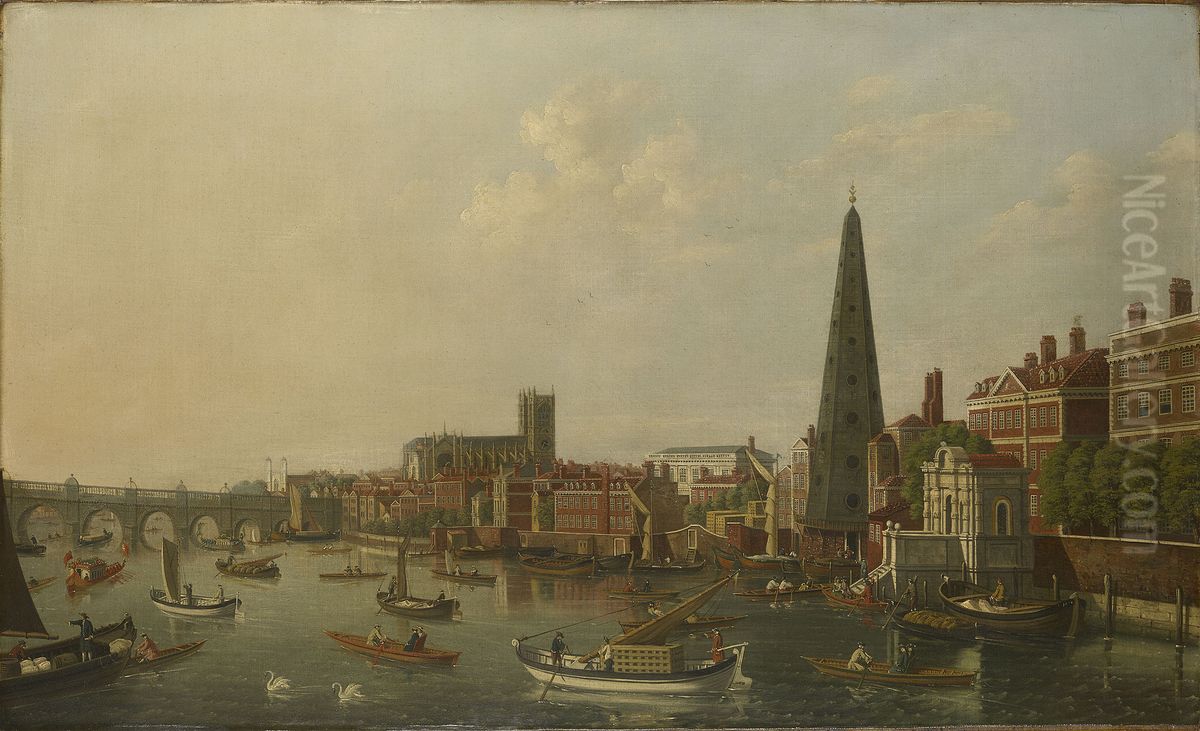 The Thames at Westminster Oil Painting by Samuel Scott