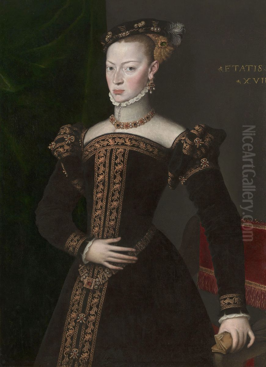 Joanna of Austria (1535-73) Oil Painting by Antonis Mor