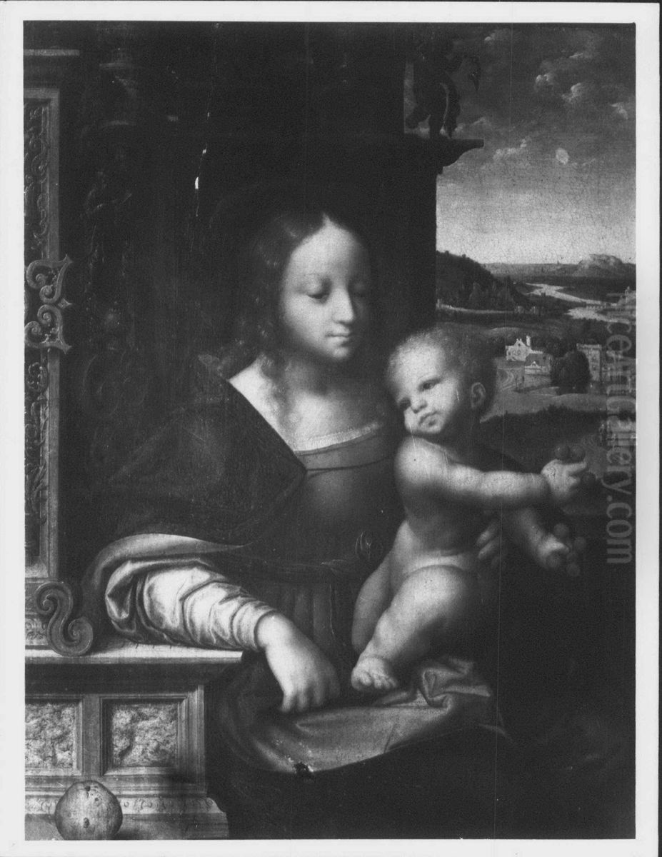 Virgin of the Cherries Oil Painting by Joos Van Cleve