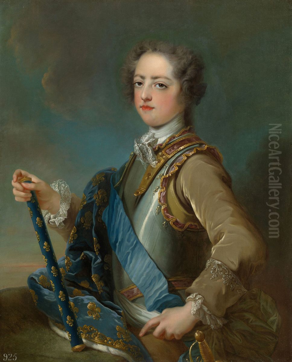 Louis XV, King of France when young (1710-1774) Oil Painting by Jean-Baptiste van Loo