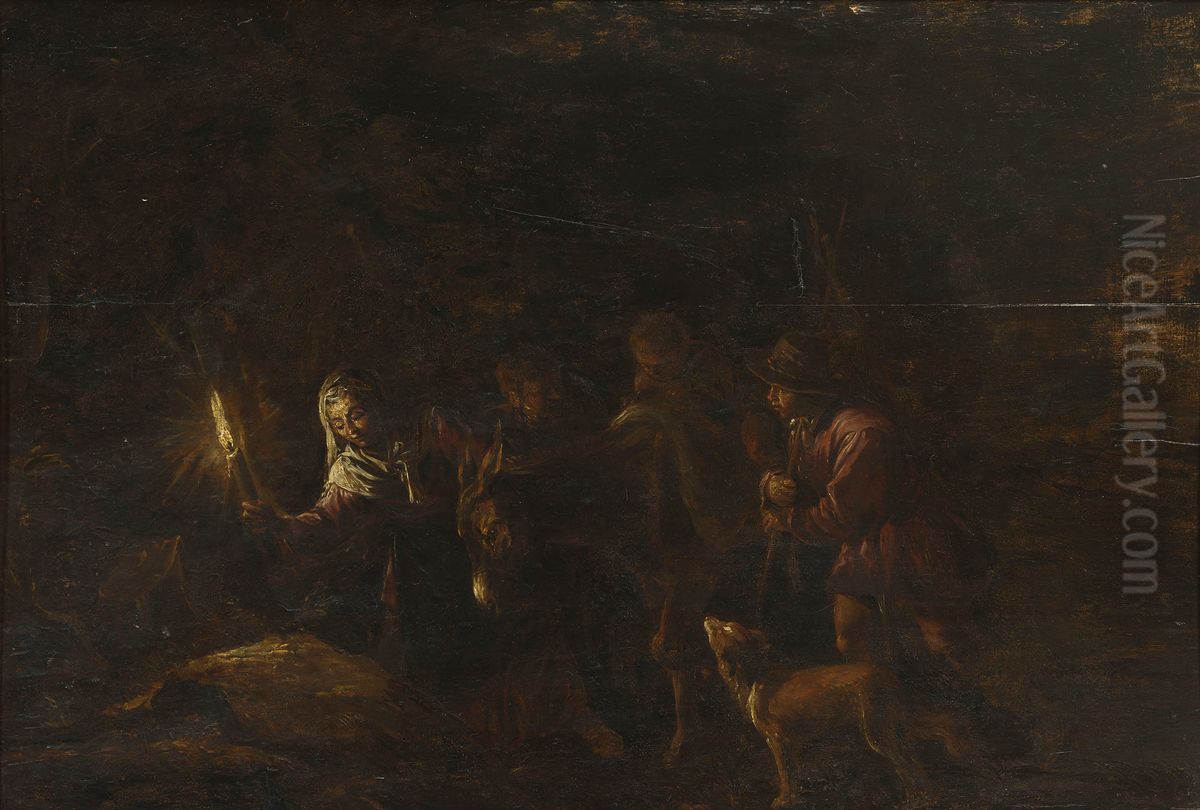 The Flight into Egypt Oil Painting by Jacopo Bassano