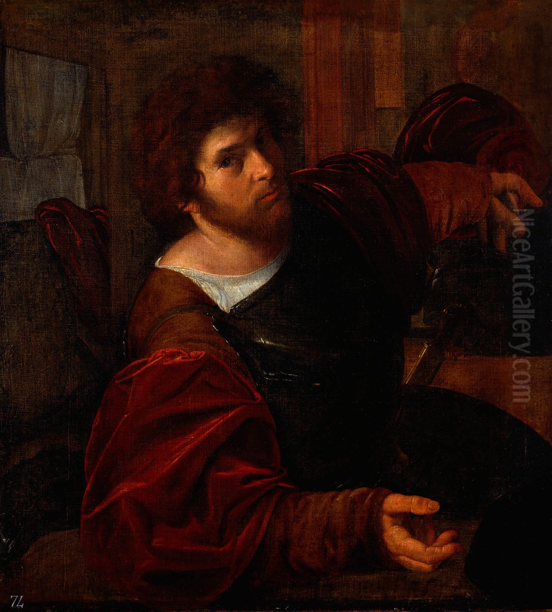 A Man in Armour Oil Painting by Giovanni Girolamo Savoldo