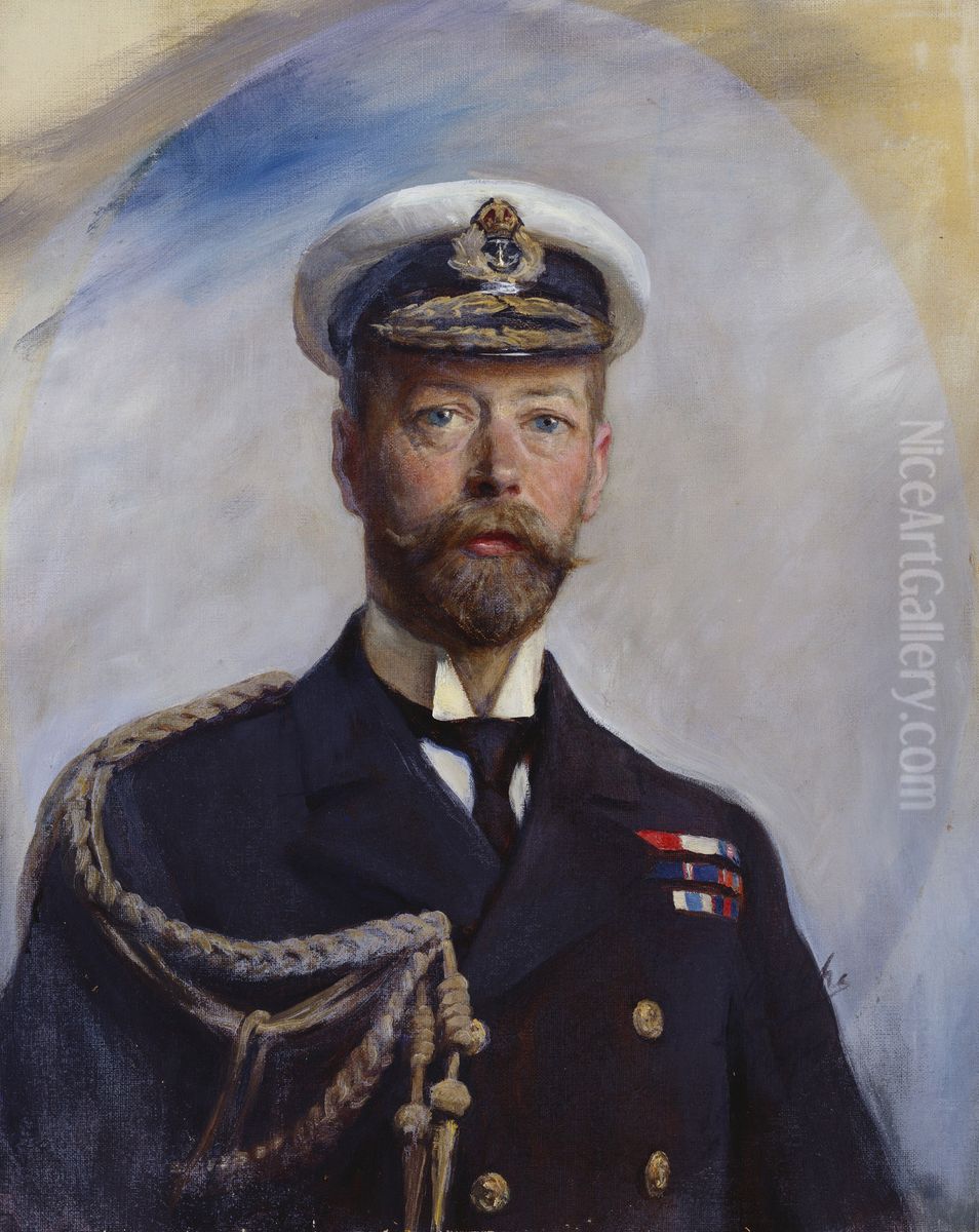 King George V (1865-1936) Oil Painting by Arthur Stockdale Cope