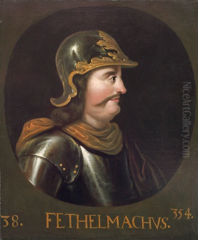Fethelmachus, King of Scotland (357-60) Oil Painting by Jacob de Wet II