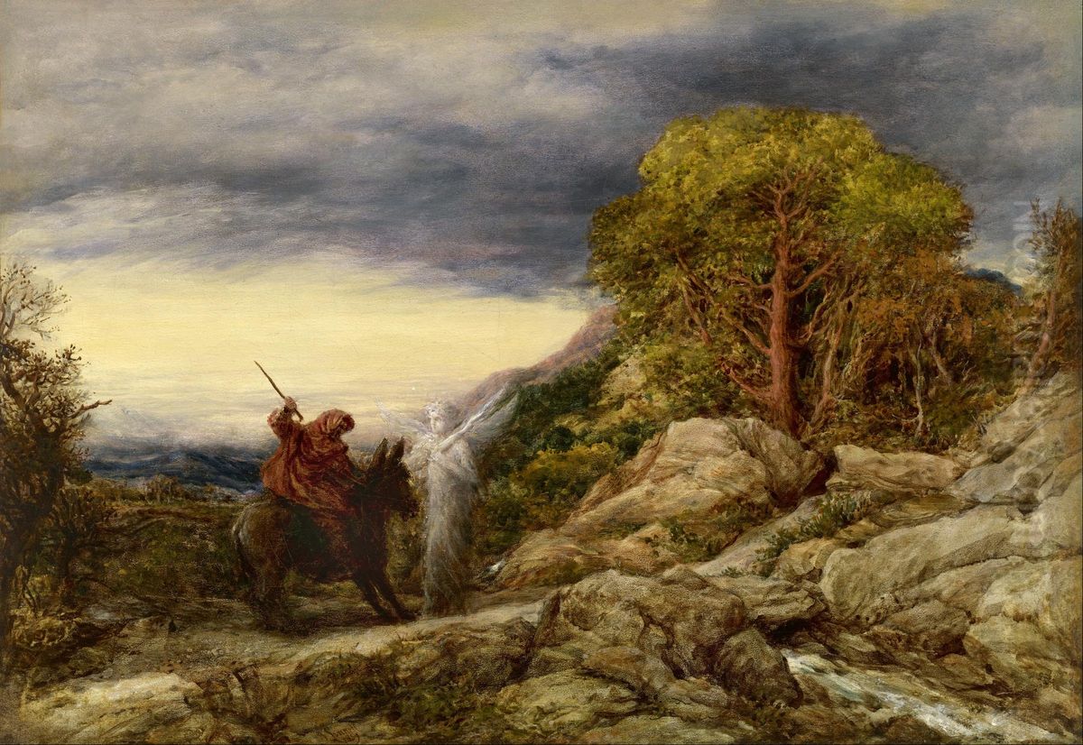 The Prophet Balaam and the Angel Oil Painting by John Linnell