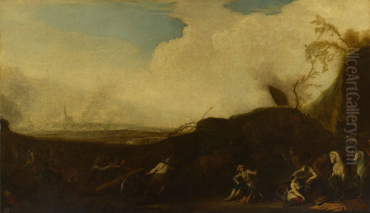 Besieging a Town Oil Painting by Rugendas, Georg Philipp I