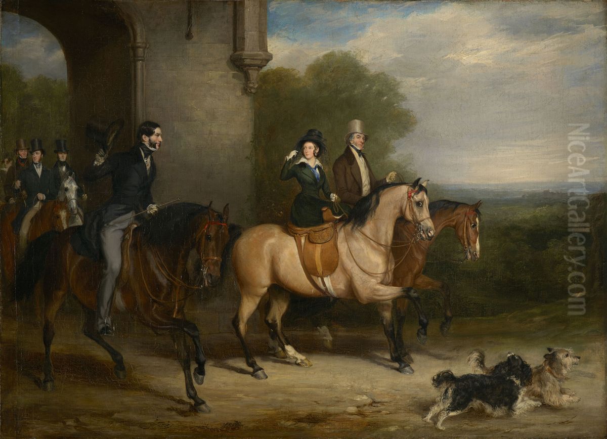 Queen Victoria (1819-1901) riding out Oil Painting by Francis Grant