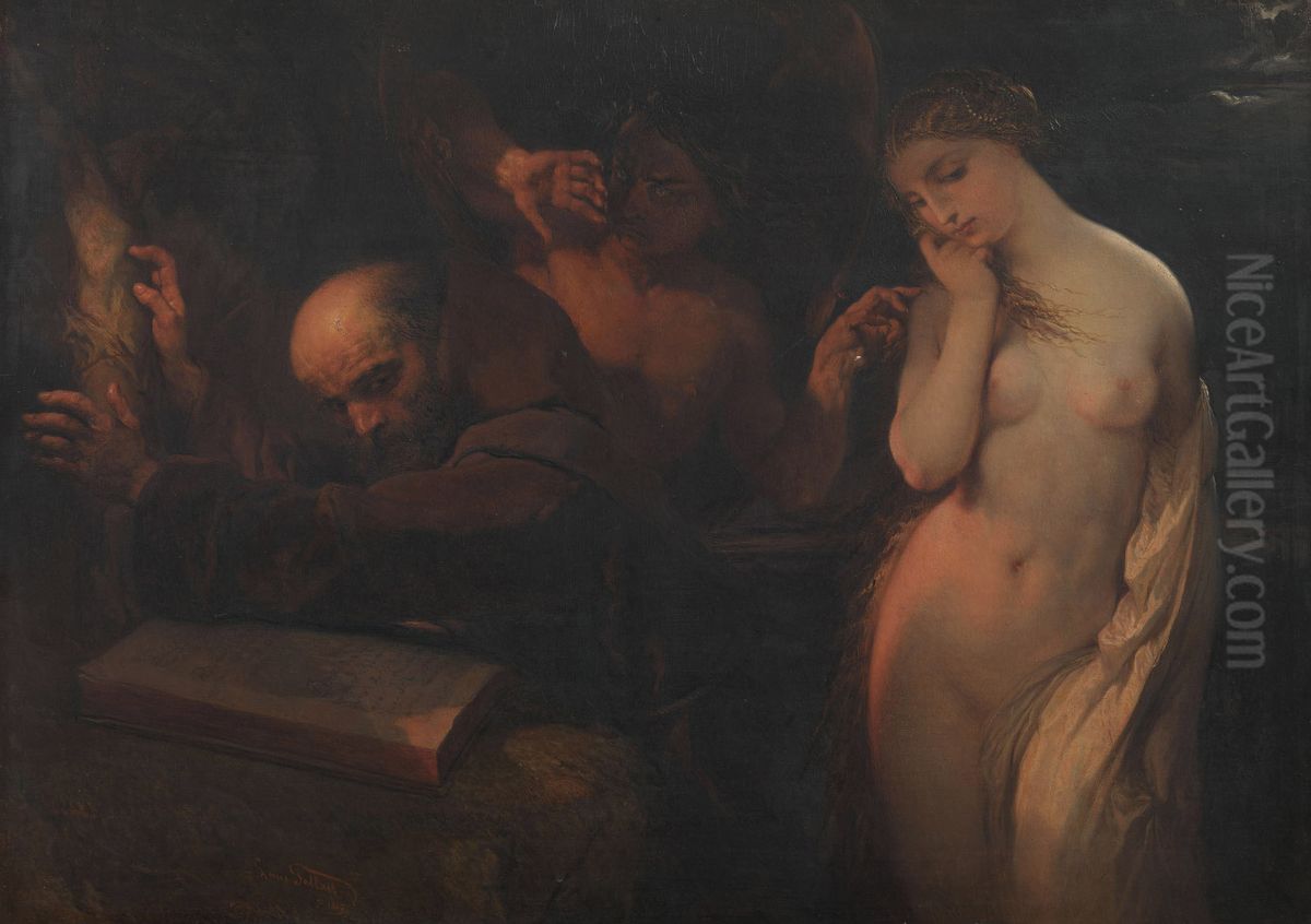 The Temptation of St Anthony Oil Painting by Louis Gallait