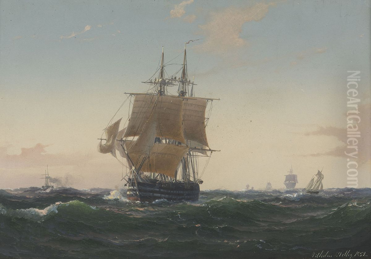 Cruising in the Baltic Oil Painting by Vilhelm Melbye