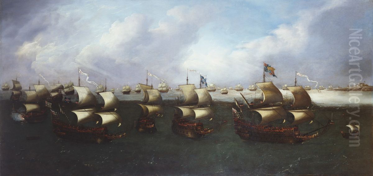 The Return of the Fleet with Charles I (1600-1649), when Prince of Wales in 1623 Oil Painting by Hendrick Cornelisz Vroom