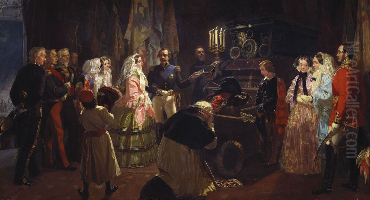 Queen Victoria at the Tomb of Napoleon, 24 August 1855 Oil Painting by Edward Matthew Ward