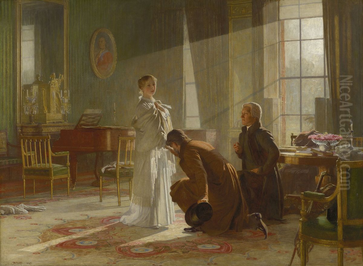 Queen Victoria receiving the news of her Accession Oil Painting by Henry Tanworth Wells