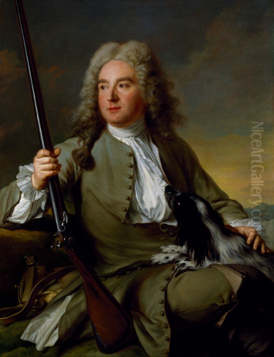 Portrait of a Gentleman as a Hunter Oil Painting by Jean-Marc Nattier