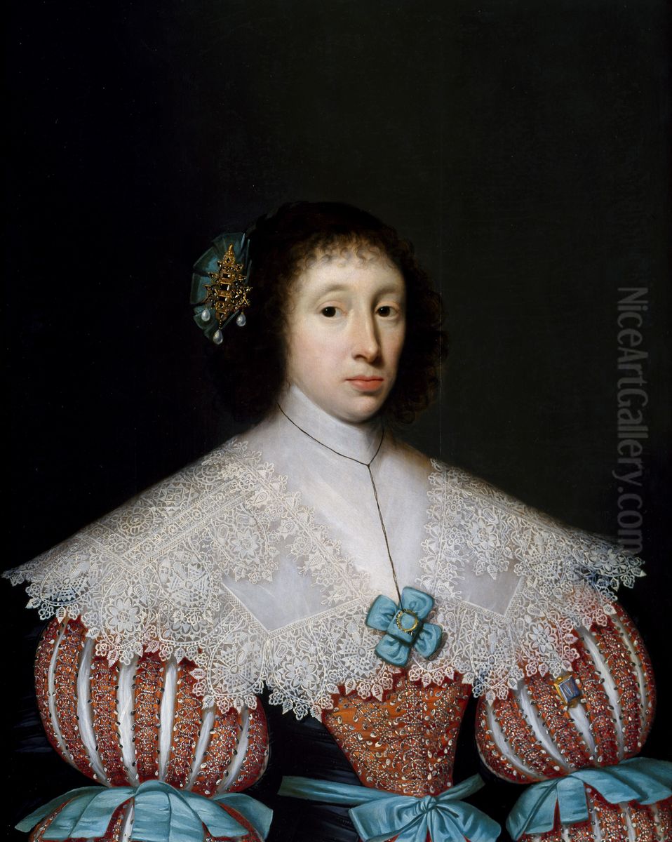 Portrait of Eleanor or Mary Campion Oil Painting by Cornelis Janssens van Ceulen