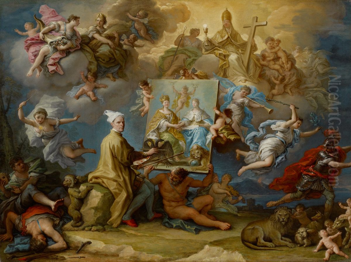 Allegory of the Consequences of the Peace of Utrecht Oil Painting by Paolo de Matteis
