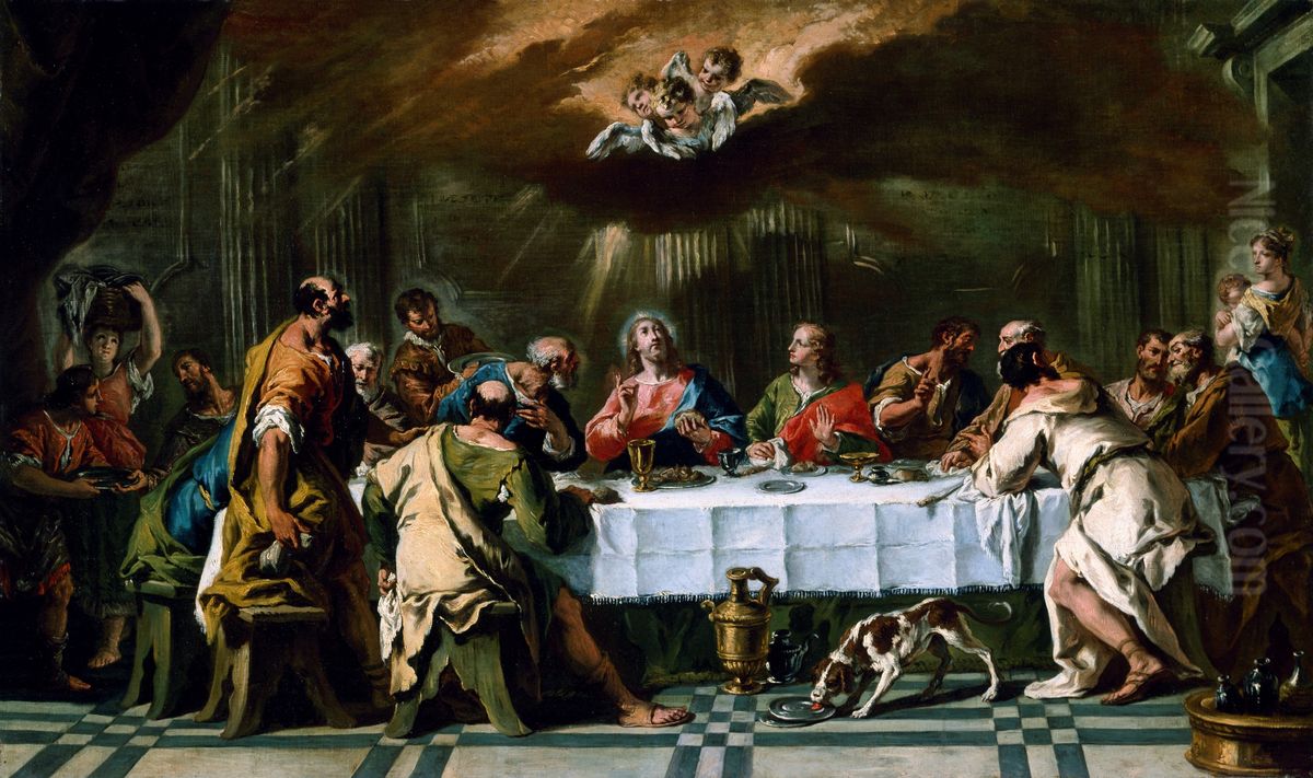 The Last Supper Oil Painting by Sebastiano Ricci