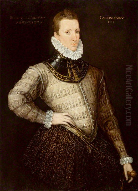 Sir Philip Sidney Oil Painting by Hieronimo Custodis